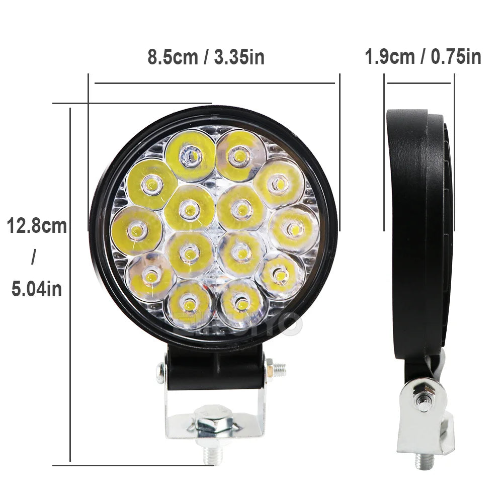 4x 42W 14LED Work Light LED Car Front Fog Light 12V 24V for Truck SUV