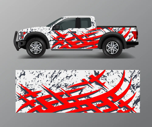 Red Pickup Sticker Car Full Wrap Sticker Car Decal Decorative Cut Body