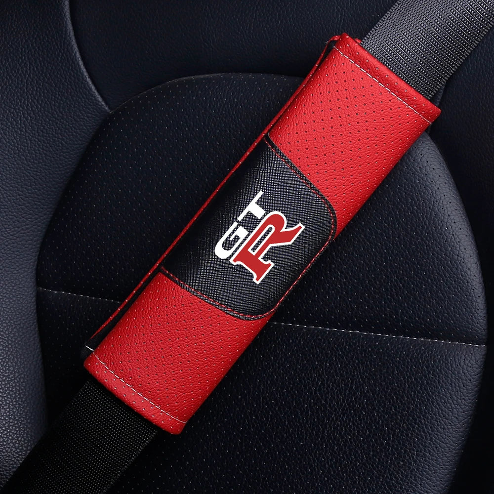 1 Piece High quality leather car seat belt shoulder pad for nissan GTR