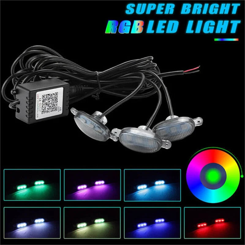 3/4/5/6pcs Smoked Lens RGB Front Grille Light LED Car Running Light