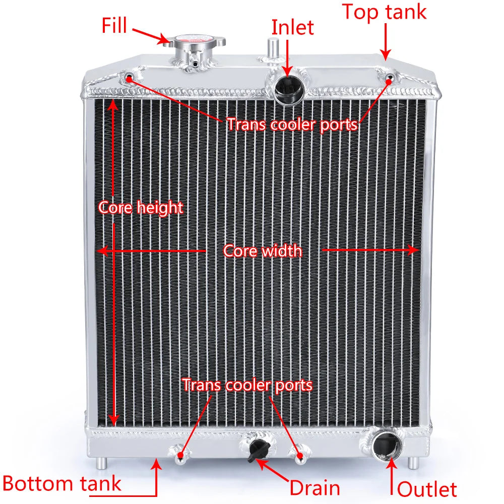 LIZHI RACING - 52MM/44MM 3 Row Full Aluminum Radiator For HONDA CIVIC