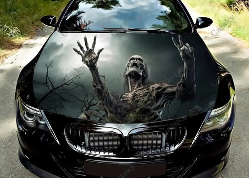 Scary Monster Design Car Hood Vinyl Stickers Wrap Vinyl Film Engine