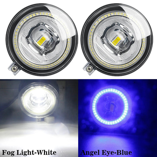 2 X 30W LED Angel Eye Fog Light DRL Car Front Fog Daytime Running Lamp