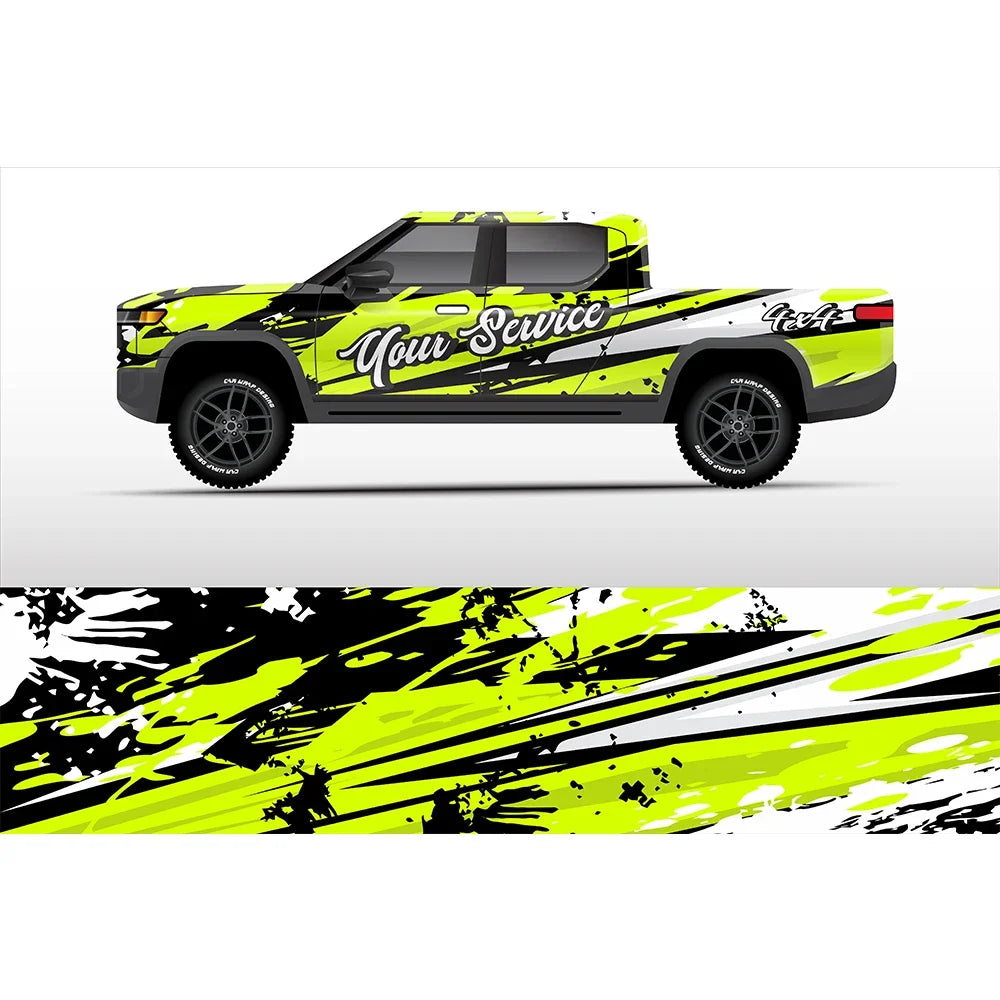 Abstract Racing Car Graphic Decal Full Body Racing Vinyl Wrap Car Full