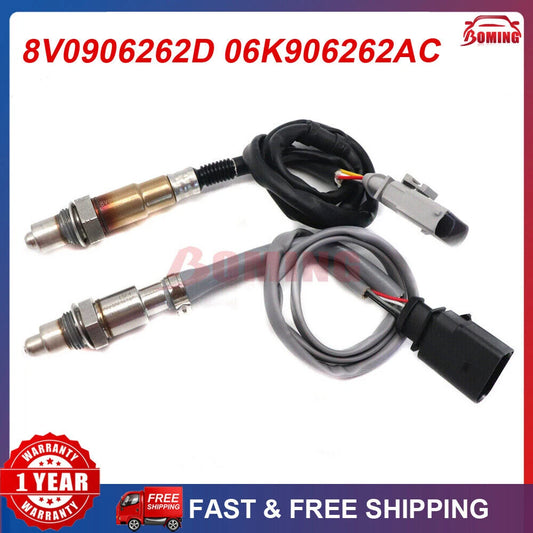 2PCS New Up&Downstream O2 Oxygen Lambda Sensor 8V0906262D 06K906262AC