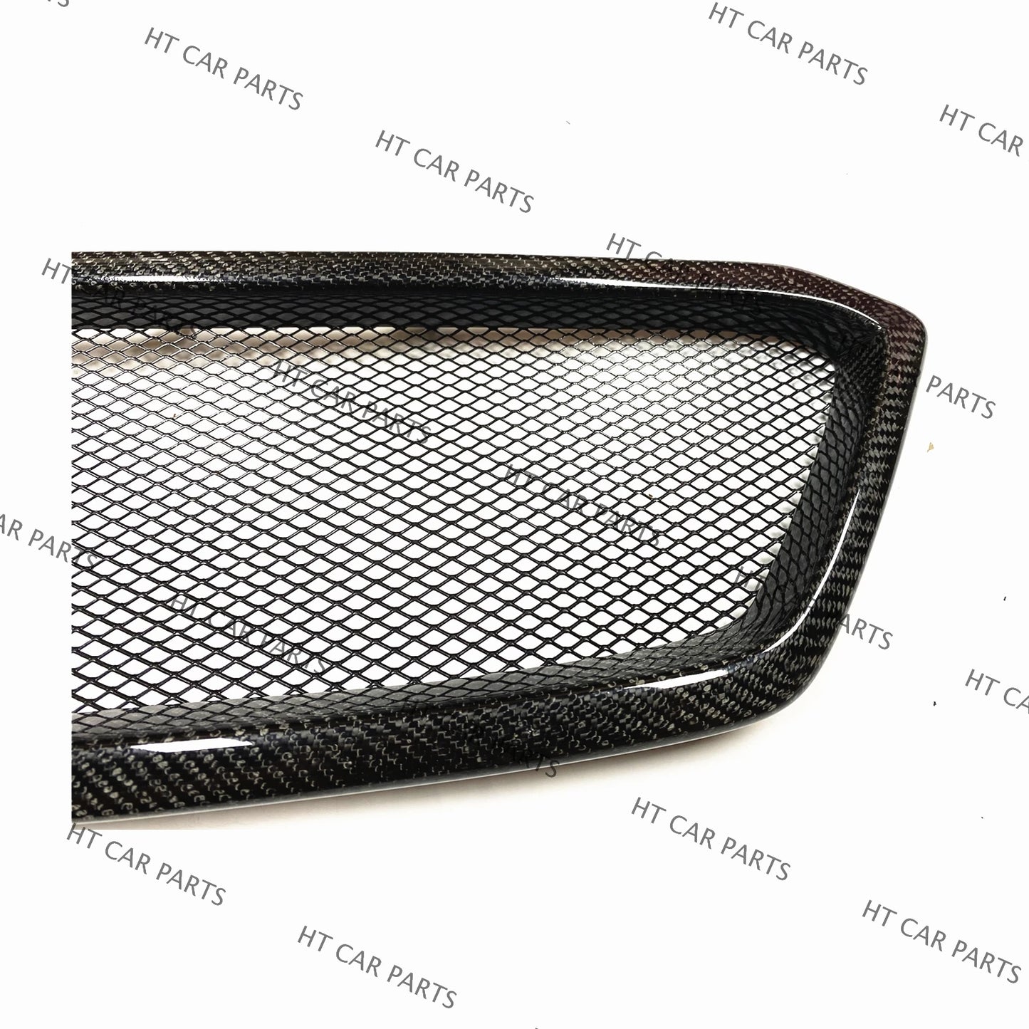 1 Piece Black Carbon Fiber Look Honeycomb Style of Front Bumper Grille