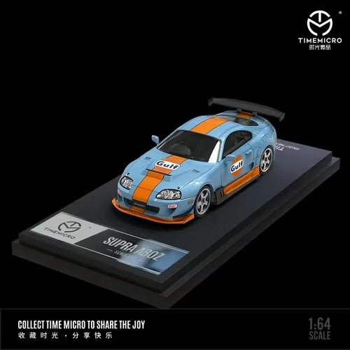 Time Micro 1:64 Model Car Supra A80Z Alloy Die-Cast Vehicle- Gulf &