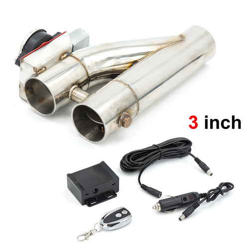 Y Pipe Electric Exhaust Cutout ON/OFF Dual Valve With Controller Cut