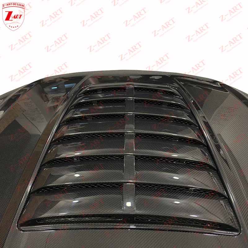 Z-ART GT500 Carbon Fiber Engine Hood for 2018-2021 Ford Mustang Carbon