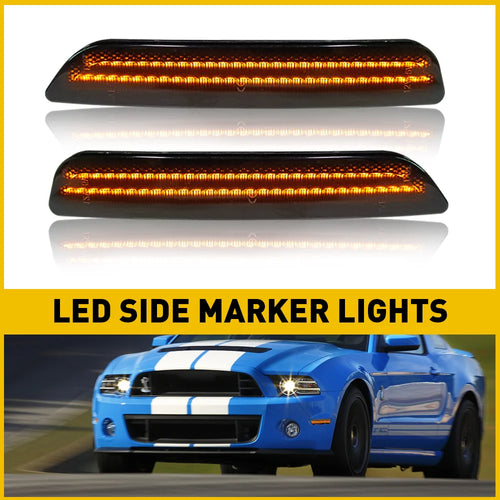 2Pcs For Car Mustang LED Rear Side Marker Lamp Lights For Ford Mustang