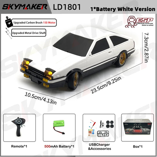 1:18 AE86 Model LD1801 RX-7 FC LD1802 RC Drift Car 1/18 2.4G Remote