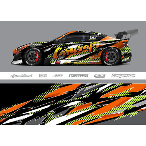 Stripe Gradient Full Body Racing RV Graphic Decals Vinyl Wrap Camo