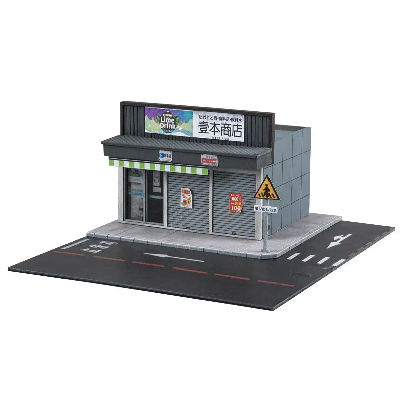 1/64 DIY Miniature Japanese Convenience Store Street Model Small Scale