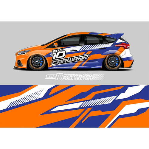 Abstract Triangle Stripes Full Body Racing RV Graphic Decals Vinyl