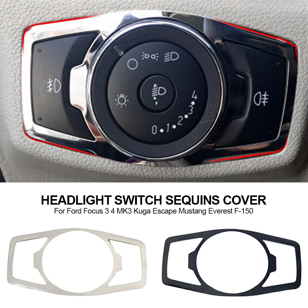 Stainless steel headlight switch cover stickers For Ford focus 3 MK3