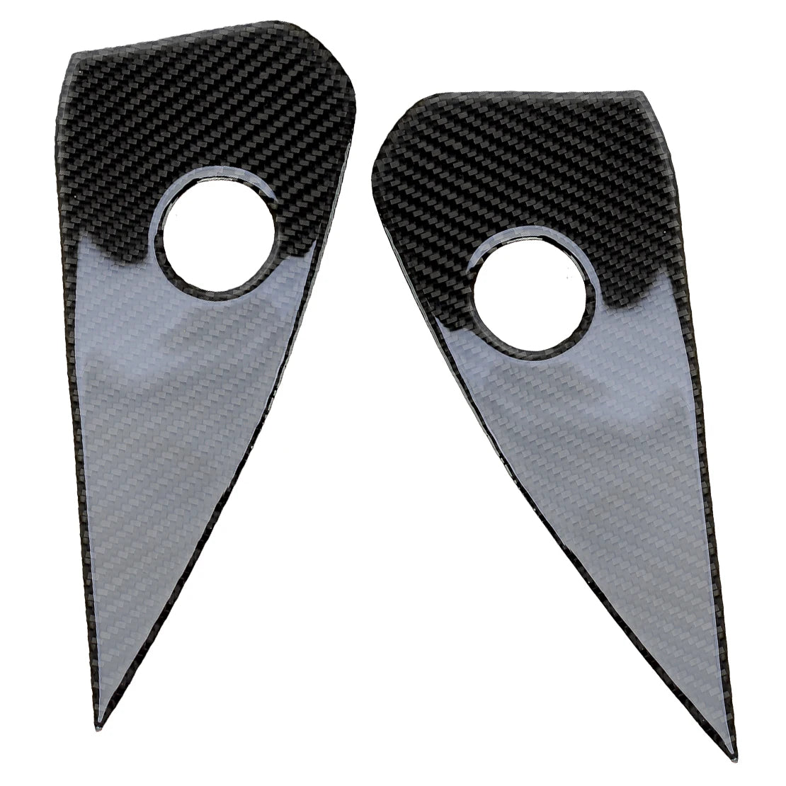 1 Pair Black Car Dashboard Side Cover Trim Decoration Carbon Fiber Fit