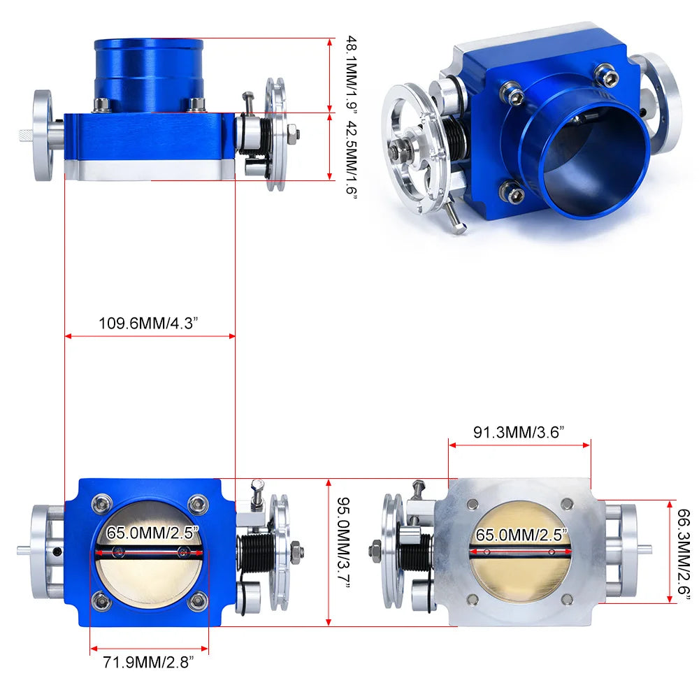 LIZHI RACING - NEW 65MM THROTTLE BODY PERFORMANCE INTAKE MANIFOLD