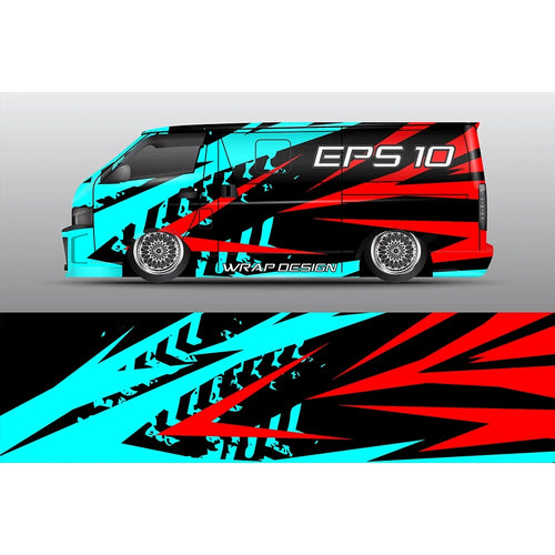 Abstract Triangle Car Graphic Decal Full Body Racing Vinyl Wrap Car