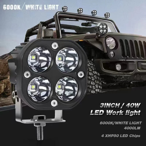 3-Inch 40W LED Work Light Bar for Car Motorcycle Off-Road High Beam