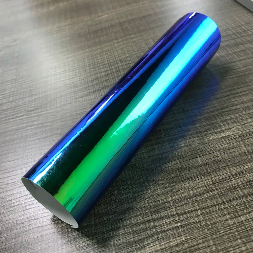 10M x 1.35M Holographic Rainbow Chrome Green Car Styling Vinyl Wrap