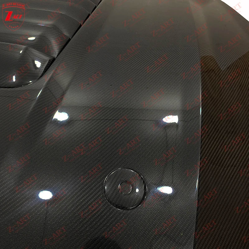 Z-ART GT500 Carbon Fiber Engine Hood for 2018-2021 Ford Mustang Carbon