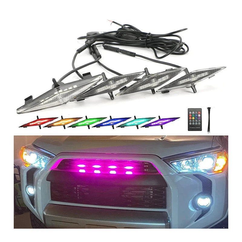 4 PCS RGB Grill Led Lights Replacement For 2014-2019 Toyota 4Runner