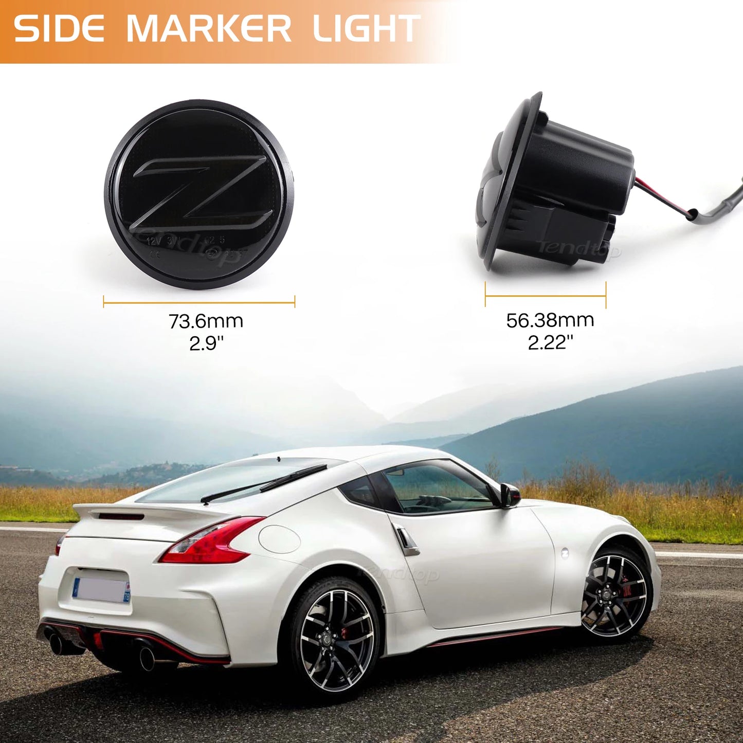 2X Turn Signal Dynamic Light LED Flashing Side Marker Lamp White