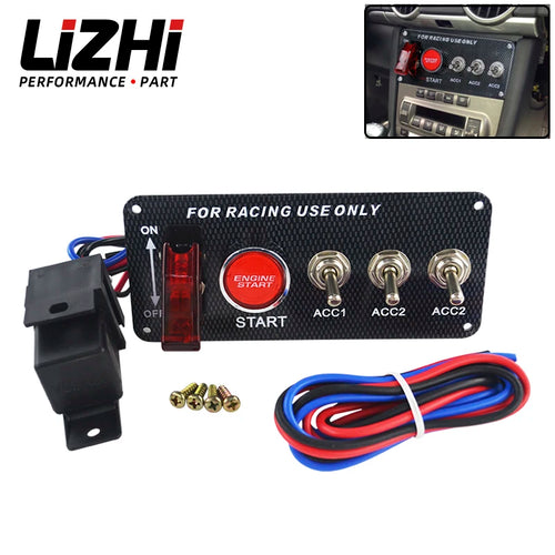 LIZHI RACING - Racing Car 12V LED Ignition Switch Panel Engine Start