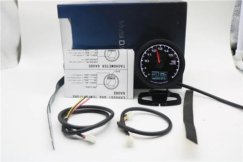 62mm 2.5 Inch 7 Color Turbo Boost Gauge Car Multi LCD Digital Display