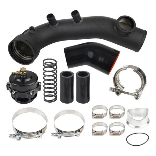 50MM Intake Turbo Charge Pipe Kit with Pressure Relief Valve For BMW