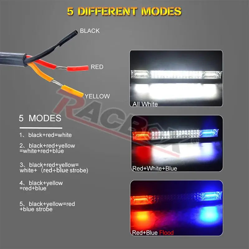 20 Inch Led Light Bar Spot Flood Warning Strobe LED Work Lamp Dual