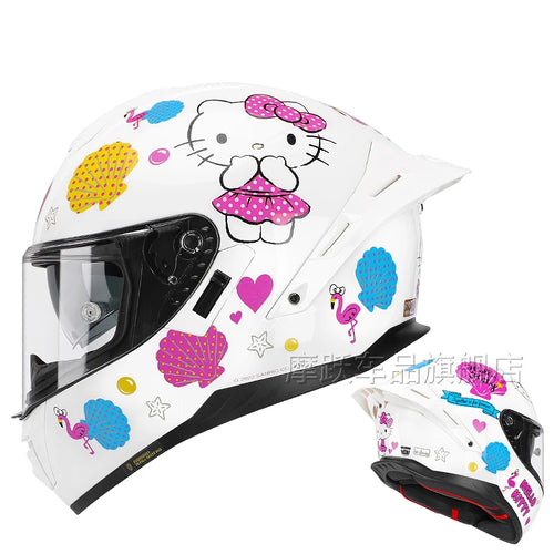 Sanrio Hello Kitty Motorcycle Helmet Full Face Racing Helmets Offroad