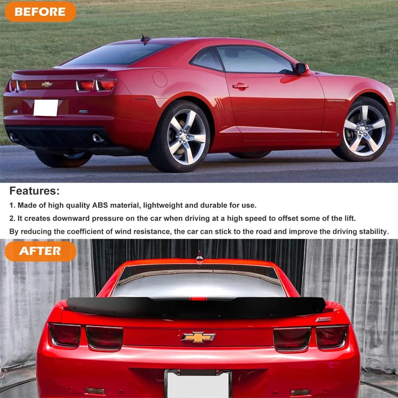 Rear Wickerbill Spoiler for 2010-2013 Chevy 5th Gen Camaro LS, LT, RS,