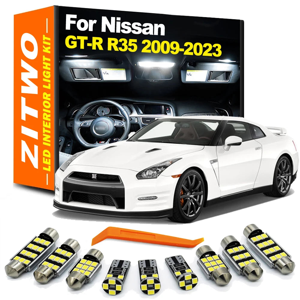 ZITWO 11Pcs LED Interior Dome Map Trunk Light Bulb Kit For Nissan GT-R