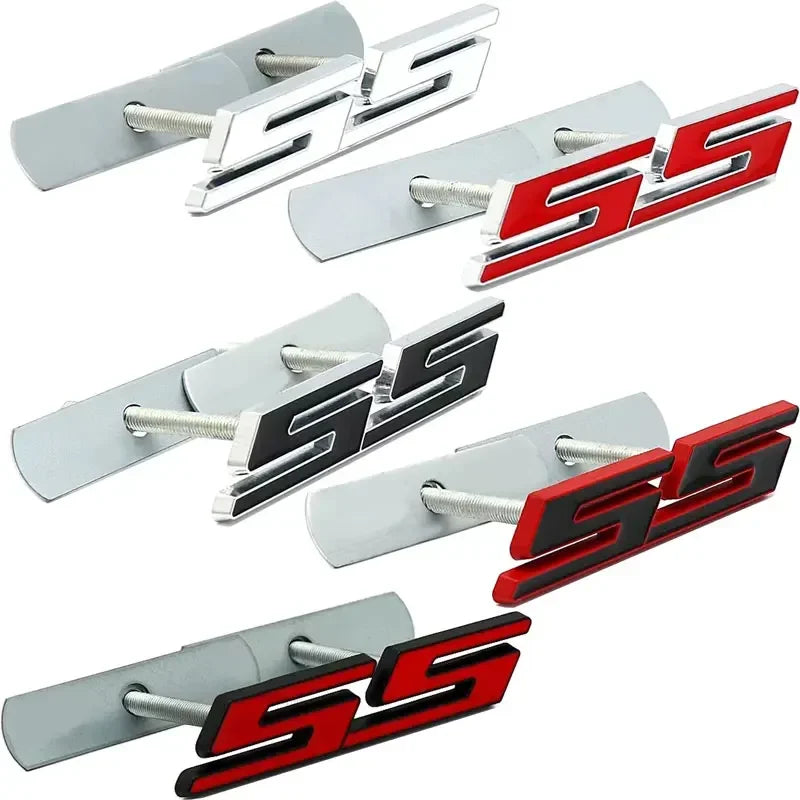 9X1.8CM Metal Letter Emblem Badge Decal for Chevrolet SS Aveo Cruze