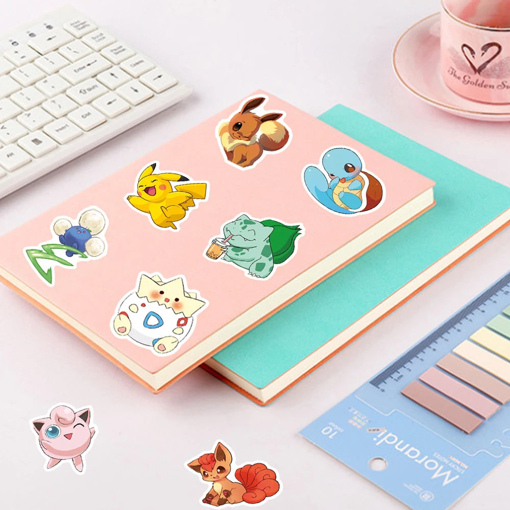 10/30/50pcs Kawaii Anime Pokemon Stickers Decals Fridge Phone Case