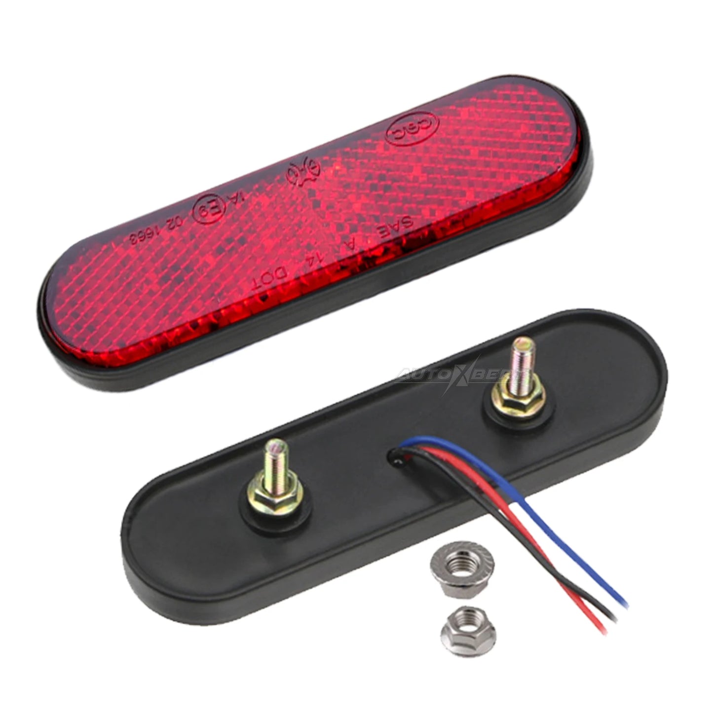 2pcs Universal LED 12V 24V Brake Stop Light Tail Driving Reflector ATV