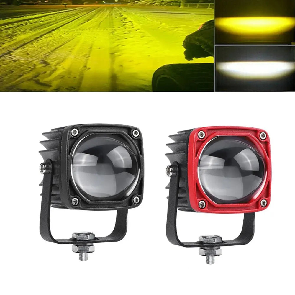 2 Inch 8D Lens Led Work Light 6000K White 3500K Yellow Driving Light