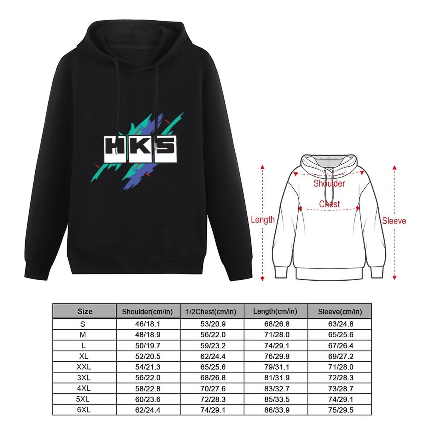 New HKS Classic T-Shirt Pullover Hoodie men clothes autumn men