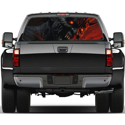 Scary Monster Design Car Rear Window Decal Fit Pickup,Truck,Car