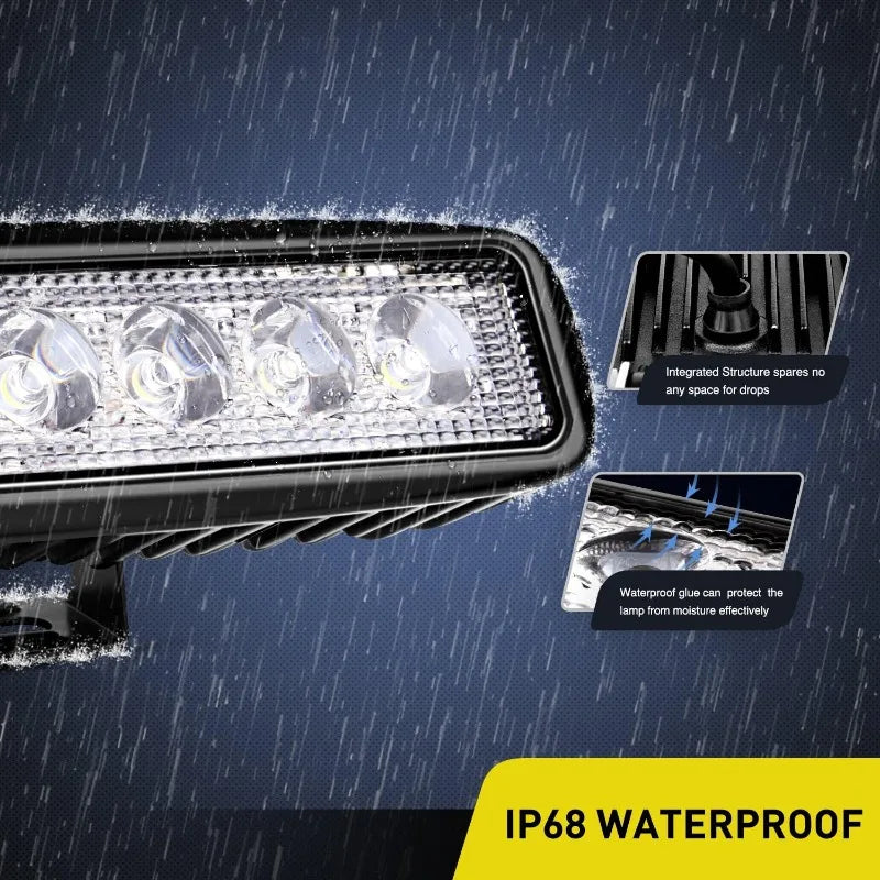 2 PCS Led Light Bar 2PCS 18w Spot Driving Fog Light Led Pods Off Road