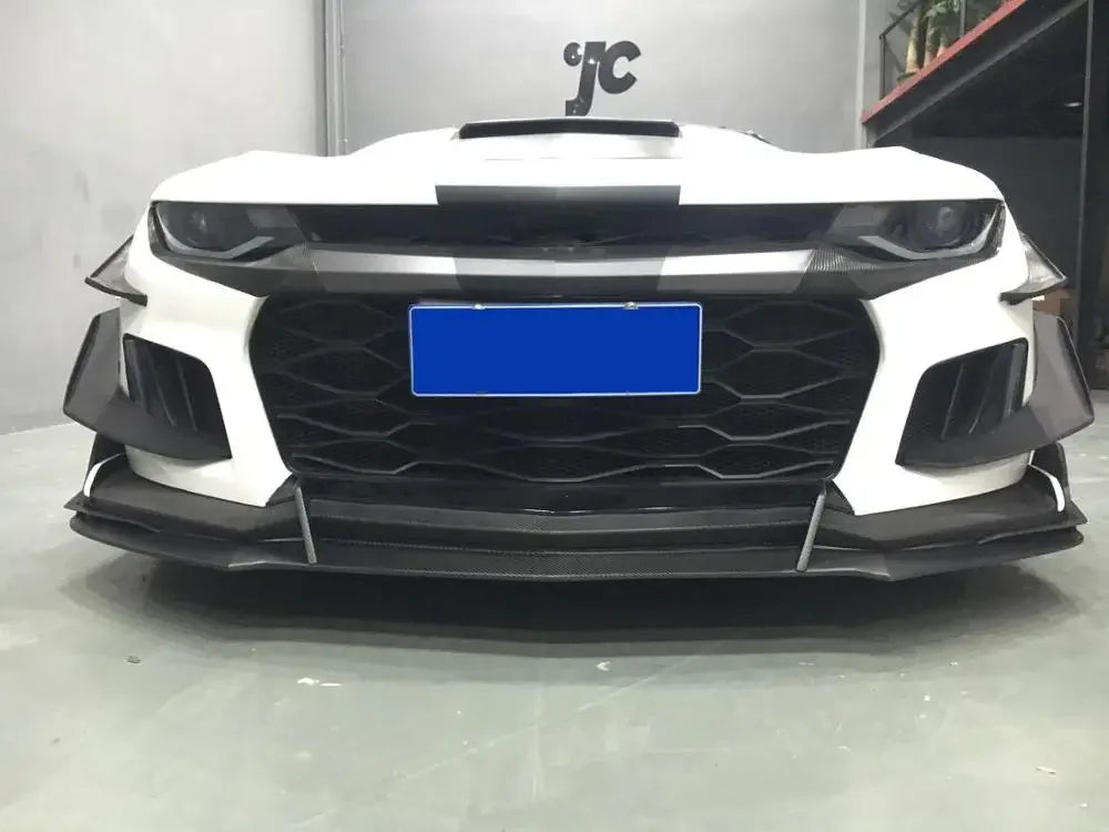 1LE Car Bumper with SS Carbon Front Lip Splitter Canards for Chevy