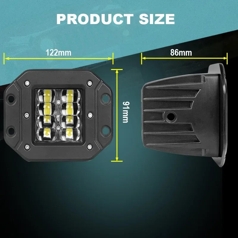 5 Inch 24W 6D Lens LED Small Square Light Built-in Spotlights for