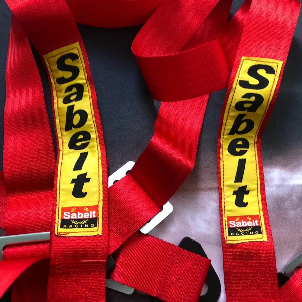 Red JDM Car Universal 4 Point Sabelt Racing Seat Belt Sports Racing