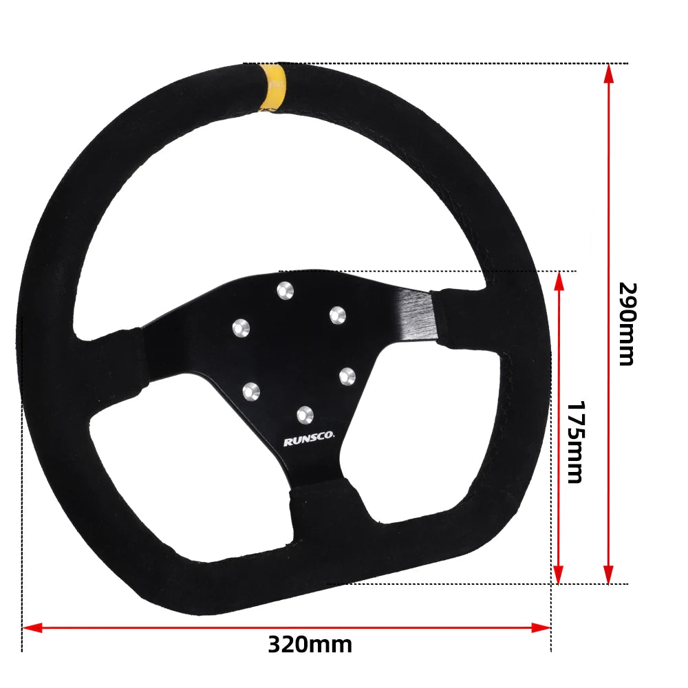 320mm Flat Steering Wheel And Sim Hub Sport Racing Game Steering Wheel