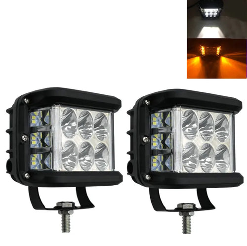 1/2pcs 3Side 45W Shooter Car LED Work Light 12Leds Dual Color Driving