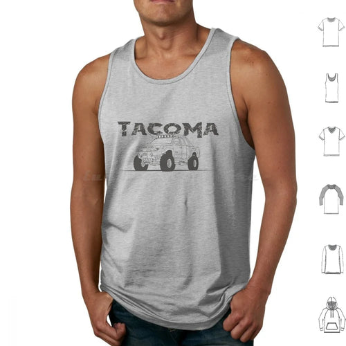 Tacoma Copy Tank Tops Print Cotton Tacoma Truck 4X4 Trd Off Road