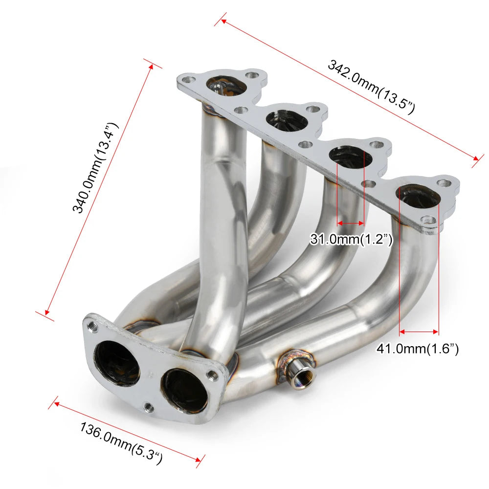 Stainless Steel Exhaust Manifold Header For 88-00 Honda Civic For