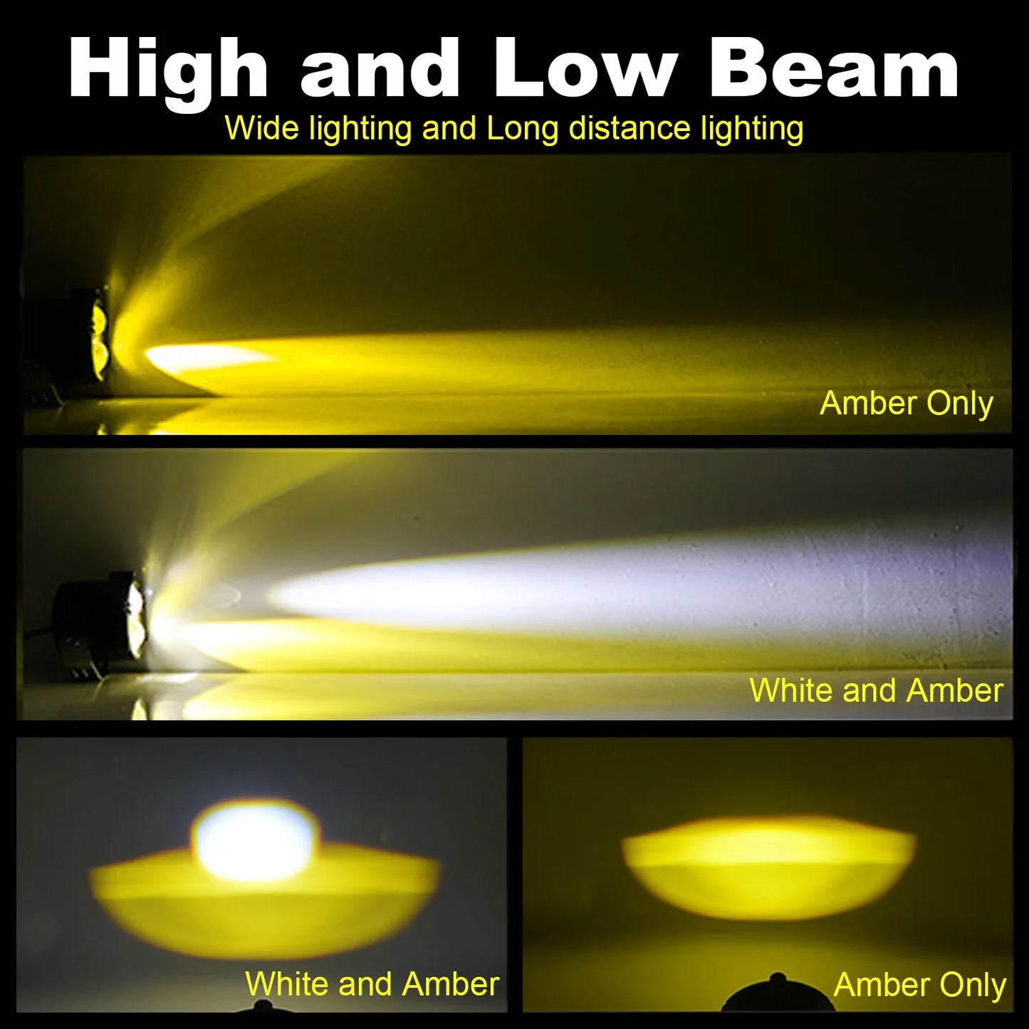 3in LED Pods Light White Amber High Low Combo Beam Led Work Fog