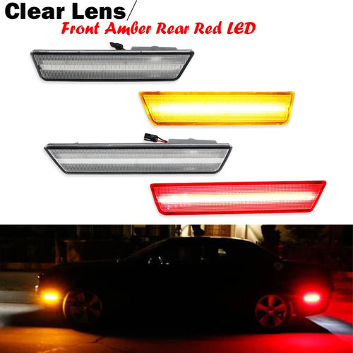 (2) Smoked Lens Rear Side Marker Lamps with 36-SMD Red LED Lights For